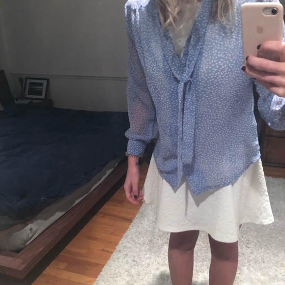 Blue Polkadot Blouse | Business Cash | boho prep - Picture 6 of 6